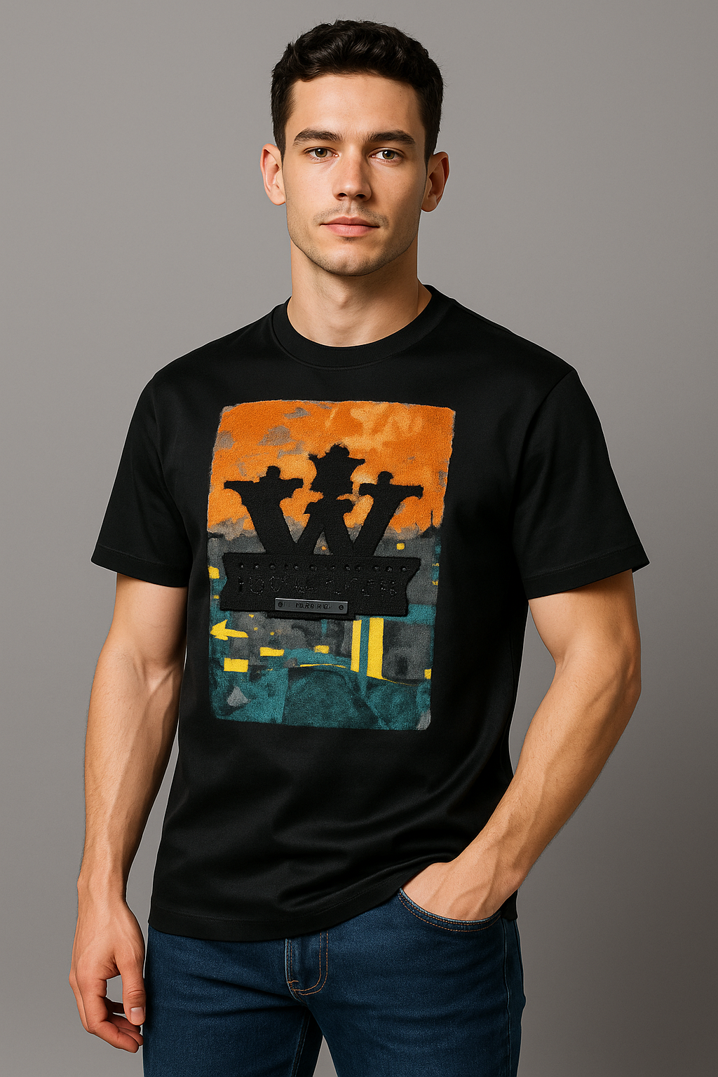 شاب عصري مع قميص لويس فيتون Lv t-shirt - الصورة 1